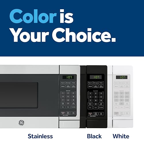 GE Countertop Microwave Oven, Compact 0.7 Cubic Ft., 700-watt Capacity, 6 Auto Cooking Settings, Child-Lock Technology, Kitchen Essentials for the Countertop, Dorm Room or Apartment, Black
