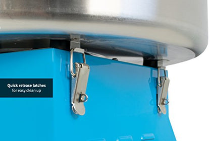 VIVO Blue 1030W Electric Cotton Candy Machine Cart, Mobile Rolling Candy Floss Maker with 20 inch Stainless Steel Bowl Sugar Scoop and Drawer, Easy Home or Commercial Use, CANDY-V002B