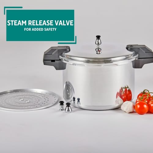 Mirro 7114000228 92116 Polished Aluminum 5 / 10 / 15-PSI Pressure Cooker / Canner Cookware, 16-Quart, Silver