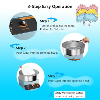 Electric Cotton Candy Machine, Cotton Candy Maker for Home & Business