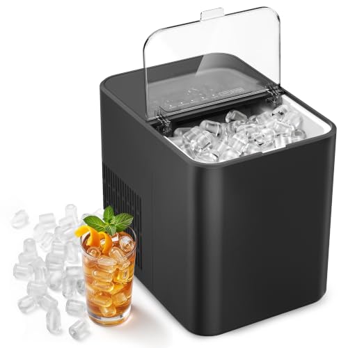 Simzlife Ice Maker Countertop, 26.5 lbs/Day, 8 Bullet Fast Ice in 6 Mins