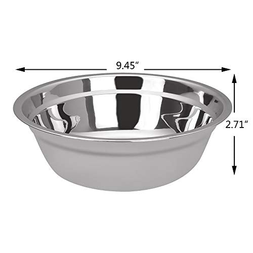 Parlynies Stainless Steel Mixing Bowls for Kitchen, 4 Pack 9.45" Metal Mixing Bowls Set, Nesting Bowls for Baking Serving Cooking Food Prep Storage