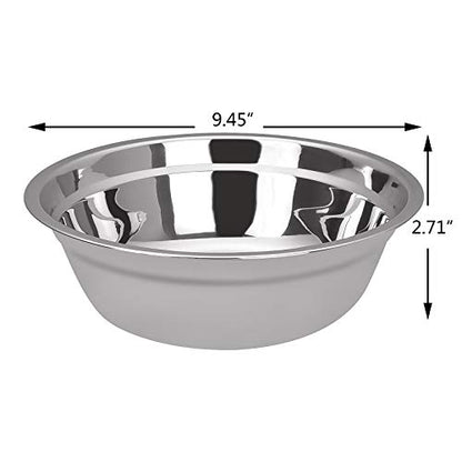 Parlynies Stainless Steel Mixing Bowls for Kitchen, 4 Pack 9.45" Metal Mixing Bowls Set, Nesting Bowls for Baking Serving Cooking Food Prep Storage