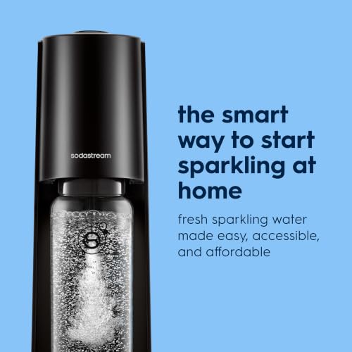 Sodastream Classic |Soda Machine and Sparkling Water Maker Kit (Black) With 60L CO2 Canister and Carbonating Bottle