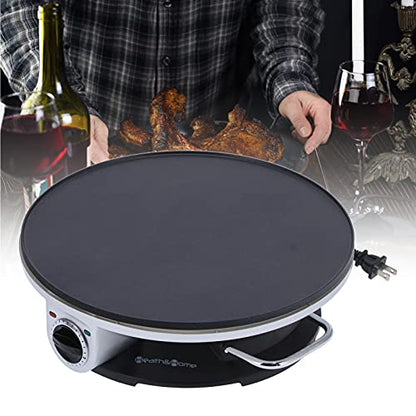13 Inch Electric Crepe Maker crepes maker 1000W Round Crepe Maker Machine Stainless Steel Pancake Machine with 3 Temperature Control Knob Fast Heating Creperas crepes maker Creperas