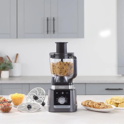 Ninja (Refurbished) CO905KS Deluxe Kitchen System, 1600 WP Auto-IQ Base, 88-oz. Picther, 9-cup Deluxe Food Processor, (2) 24-oz. Single-Serve Cups (Renewed)