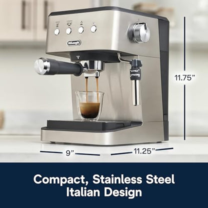 De'Longhi Classic Espresso Machine, Milk Frother, Stainless Steel