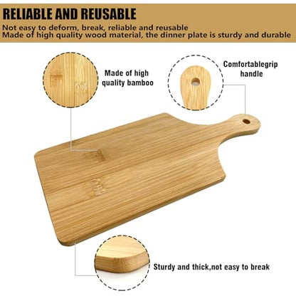 11x5 In Mini Charcuterie Boards,6 Pcs Small Wood Cutting Board Bulk Cutting Board for Crafts with Handle,Laser Engraving Cutting Boards Blank,Unfinished Wood Cutting Boards,Mini Cheese Board as Gift