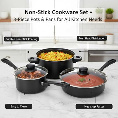 Non Stick Pots and Pans Set 13 Piece Cookware Set with Frying Pans Saucepan Lids Spoon Spatula and Accessories for Home Kitchen Cooking Non Stick Cookware for Daily Use
