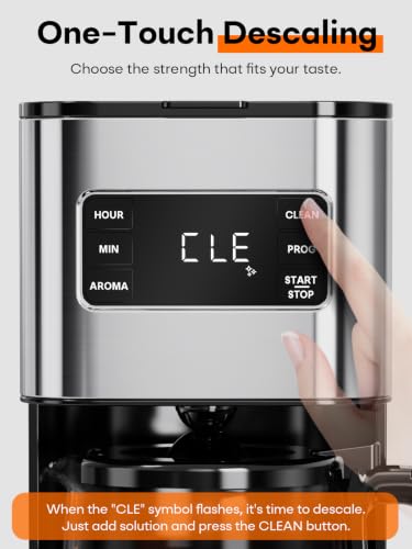 12 Cup Drip Coffee Maker Programmable, Regular & Strong, LED Display