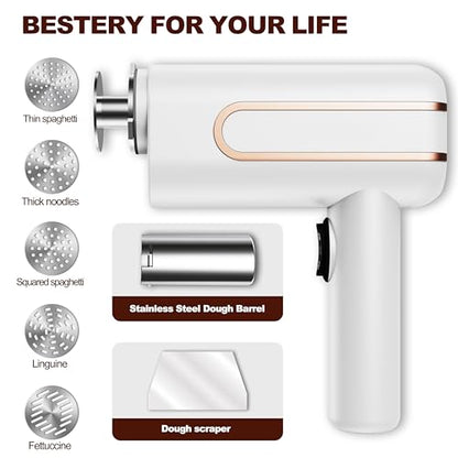Bestery 5 in 1 Electric Pasta Maker Machine, Upgraded Powerful Motor