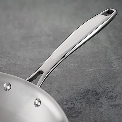 Tramontina Signature Tri-Ply Clad Stainless Steel 12-Inch Large Frying Pan, Induction-Ready Skillet, Dishwasher-Safe, NSF-Certified, Made in Brazil