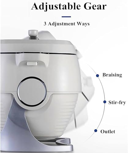 Cooking Machine, 6L Auto Wok - Smart Start, Three Speed Adjustable, 360 Rotation - Ideal for Stir Frying and Stewing