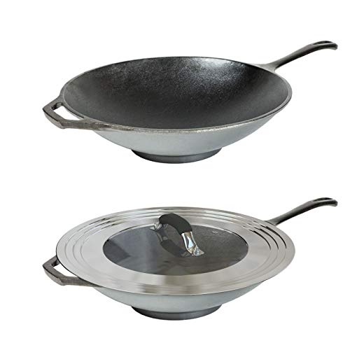 HOMVIDA 15 inch Large Universal Lid for 11-15" Pans Pots, Stainless Steel Pan Lid Cover for 11 12 13 14 15 In Cast Iron Skillets Frying Pans Woks