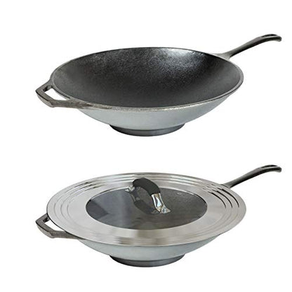HOMVIDA 15 inch Large Universal Lid for 11-15" Pans Pots, Stainless Steel Pan Lid Cover for 11 12 13 14 15 In Cast Iron Skillets Frying Pans Woks