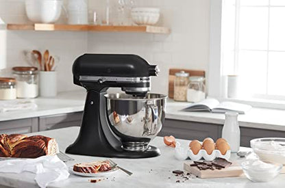 KitchenAid Artisan Series 5 Quart Tilt Head Stand Mixer with Pouring Shield KSM150PS, Matte Black