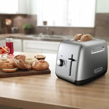 KitchenAid 2-Slice Toaster with Manual Lift Lever, KMT2115, Contour Silver