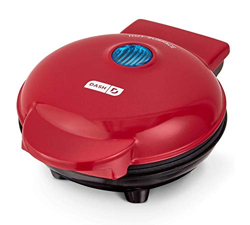 DASH Mini Maker Portable Grill Machine + Panini Press for 4" Burgers, Sliders, Sandwiches, Chicken + Other On the Go Breakfast, Lunch, or Snacks with Recipe Guide - Red