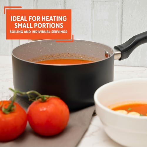 IMUSA 2.0 Qt PFAS Free Ceramic Nonstick Saucepan, Small Pot for Sauces, Gravies, Soups, Stews, Boiling & Heating, Aluminum Cookware with Cool-Touch Handle