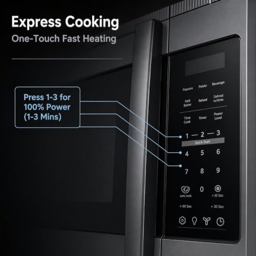 Over the Range Microwave Oven 1.7 cu.ft 1000W in Black
