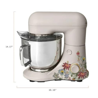 Wonderful Kitchen Stand Mixer 5.3 Qt Bowl, 12 Speeds Tilt-Head, Dough Hook Flat Beater Whisk for Baking Tasks Metal Build for Baking (Wildflower Porcini Taupe)