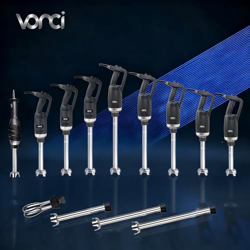 VONCI 500W Commercial Immersion Blender, 16" SUS 304 Removable Shaft, Heavy Duty Power Hand Mixer with Variable Speed 6000-20000RPM, Professional Electric Stick Blender for Restaurant Kitchen Use.