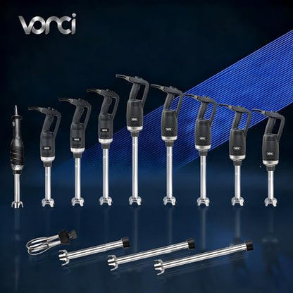 VONCI 500W Commercial Immersion Blender, 16" SUS 304 Removable Shaft, Heavy Duty Power Hand Mixer with Variable Speed 6000-20000RPM, Professional Electric Stick Blender for Restaurant Kitchen Use.