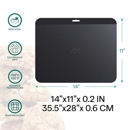 Baker's Secret Insulated Cookie Sheet Cookie Tray 13" x 9", Carbon Steel Insulation Double Wall, for Baking Roasting Cooking, Dishwasher Safe Home Baking Supplies Accessories (2x Insulated 13")