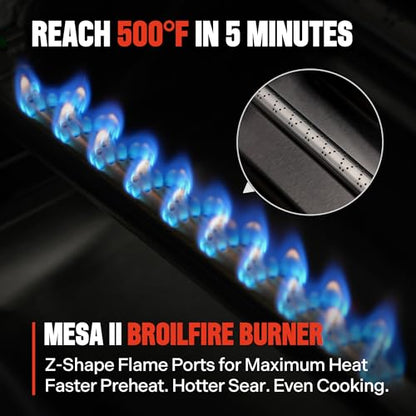 Monument Grills 4 Burner Propane Gas Grill with Advanced Broil Zone, Stainless Steel Outdoor Mesa 2 Barbecue Grill, Foldable Side Shelves, 500°F in 5 Mins, Assembles in 30 Minutes, Mesa II 410FBZ