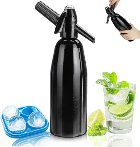Soda Siphon 1L Carbonated Soda Maker, Sparkling Water Machine Portable