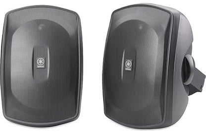 Yamaha NS-AW390 All Weather Indoor/Outdoor 6.5-inch 2-Way Speakers includes Wall/Ceiling Mounts - Pair (Black)