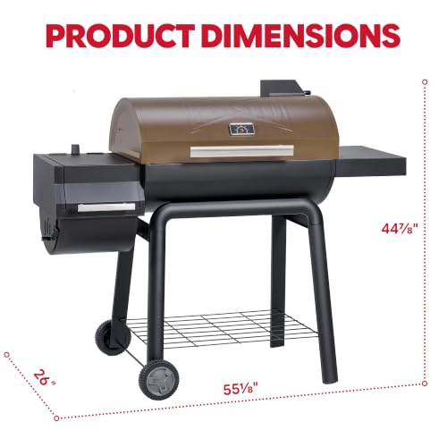 Feasto Heavy-Duty 30-Inch Charcoal Grill with Offset Smoker, Golden