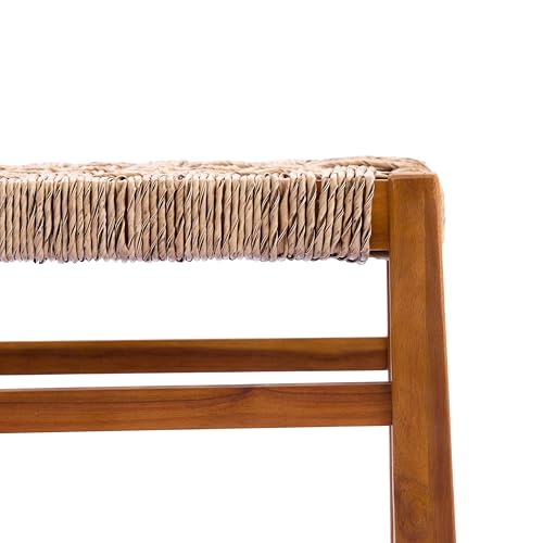 Christopher Knight Home 9 Piece Outdoor Dining Set Acacia Wood Expandable Table and 8 Light Brown Wicker Chairs Teak Finish Frame Patio Dining Furniture Set for Garden Backyard Porch Deck