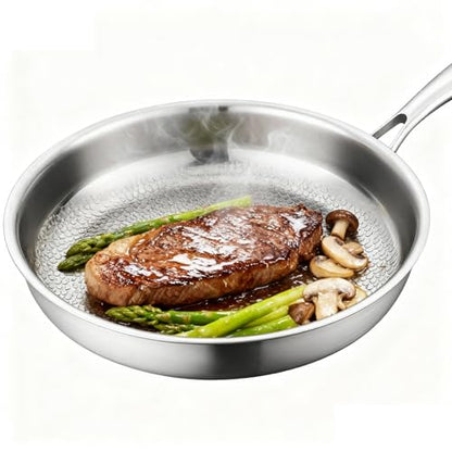 SSHIYEEY Titanium Pan – Premium Titanium Cookware, Naturally Nonstick & Non-Toxic,Chemical-Free Frying Pan, Fast & Even Heating Skillet for Cooking, Works on All Cooktops (13”+lid)