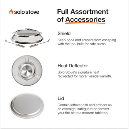 Solo Stove Yukon 27 Inch Smokeless Fire Pit with Removable Ash Pan - Wood Burning Portable Stainless Steel Outdoor Fireplace, Stainless Steel, Ideal for 6 or More People, 38 lbs