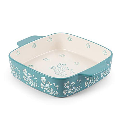 Wisenvoy Baking Dish Ceramic Brownie Pan 9x9 Baking Pan Casserole Dish Lasagna Pan Square Rose Dish Pan Bakeware Sets