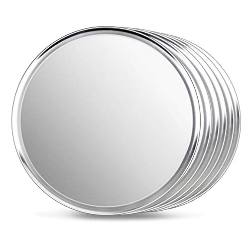 New Star Foodservice Restaurant-Grade Aluminum Pizza Pan/Tray, Wide Rim, 16 Inch, Pack of 6