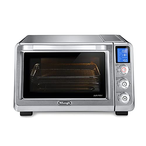 De'Longhi 10-in-1 Digital AirFryer, 24L, True Convection Toaster Oven with Internal Light, Grills, Broils, Bakes, Roasts, Reheats, Preset for Cookie & Pizza, 1800-Watts, Stainless Steel