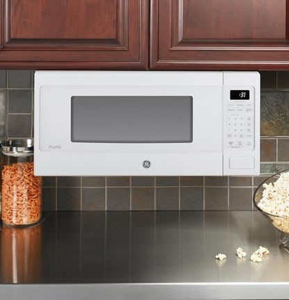 GE Profile PCHK11S1WWW 1.1 Cu Ft Countertop Microwave, 800W, Sensor Cooking, Scan-to-Cook, Wi-Fi Enable, Built-In Capable, White