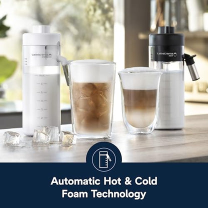 De'Longhi Eletta Explore Espresso Machine with Cold Brew, Hot & Cold Milk Frother - 50+ Recipes, Built in Grinder, Smartphone Compatible with Bean Adapt Technology for Ideal Extraction, 3.8 Pounds
