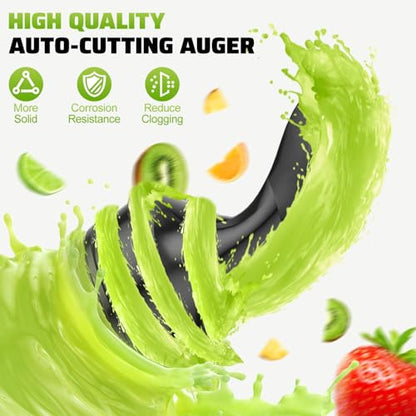 EanOruus Cold Press Juicer, 5.8" Wide Feed Chute Juice Extractor Machine with 400W, High Juice Yield, Slow Masticating Juicer for Whole Vegetables & Fruits, Silver