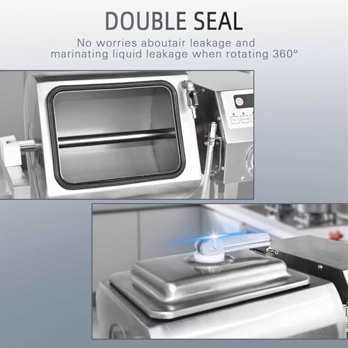 Commercial Automatic Vacuum Tumbler Marinating Machine, 18l Meat Tumbler Machine Three-Speed Bidirectional Rotation Rapid For Chicken Steak Burger Shop