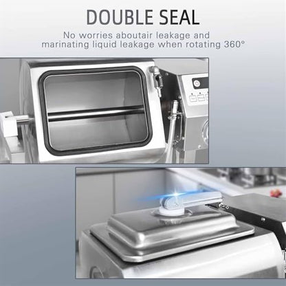 Commercial Automatic Vacuum Tumbler Marinating Machine, 18l Meat Tumbler Machine Three-Speed Bidirectional Rotation Rapid For Chicken Steak Burger Shop