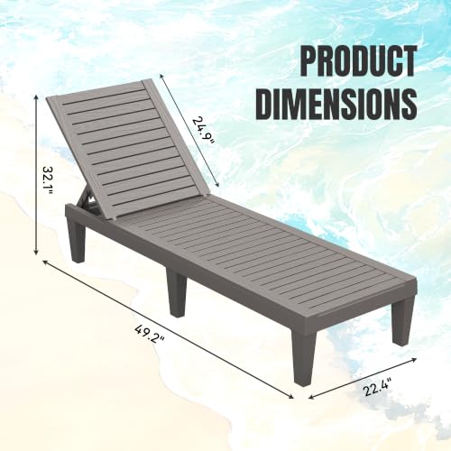 WTFGO Outdoor Chaise Lounge Chair Set of 4, Grey