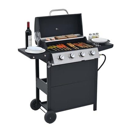 Endark 4-burner | 34,000 BTU all-purpose cast iron bbq grill | Perfect for outdoor cooking, garden, poolside, tailgating and hiking | great for roasting, searing, kebabs