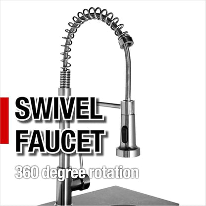 4 Burner Outdoor Kitchen Island with Grill and Side Burner, 85000 BTU Deluxe Stainless Steel Modular Outdoor Kitchen, Gas Propane BBQ Island with Rotisserie, Sink & Storage Cabinets, 85"W, Silver