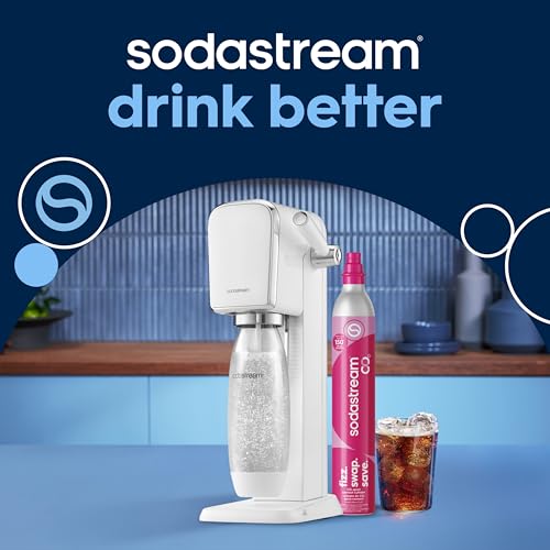 SodaStream - ART Sparkling Water Maker | STARTER KIT | CQC CO2 system | Includes 1x CO2 Cylinder, 1x32 & 1x16 Fl Oz Dishwasher Safe Bottles | Combine with Pepsi Flavors | White