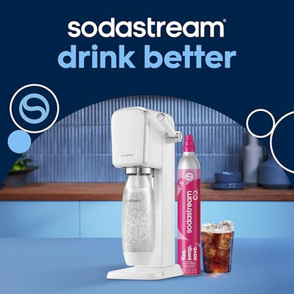 SodaStream - ART Sparkling Water Maker | STARTER KIT | CQC CO2 system | Includes 1x CO2 Cylinder, 1x32 & 1x16 Fl Oz Dishwasher Safe Bottles | Combine with Pepsi Flavors | White