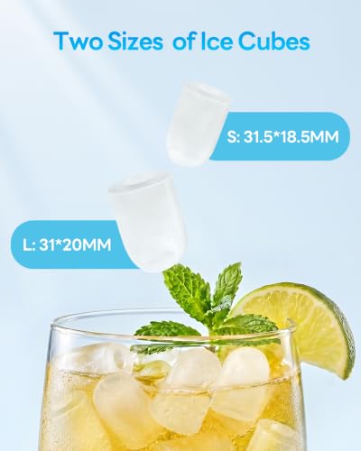 Sencre Ice Makers Countertop, 26.5Lbs/24H Ice Machine with 2 Sizes Bullet Ice, 9 Ice Cubes Release in 6 Mins, Self-Cleaning Portable Ice Maker with Ice Scoop and Basket for Home Kitchen Office Bar RV
