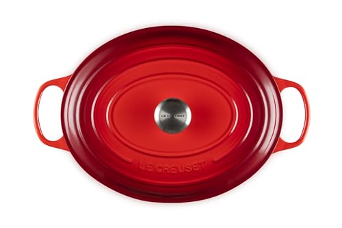 Le Creuset Enameled Cast Iron Signature Oval Dutch Oven, 9.5 qt., Cerise